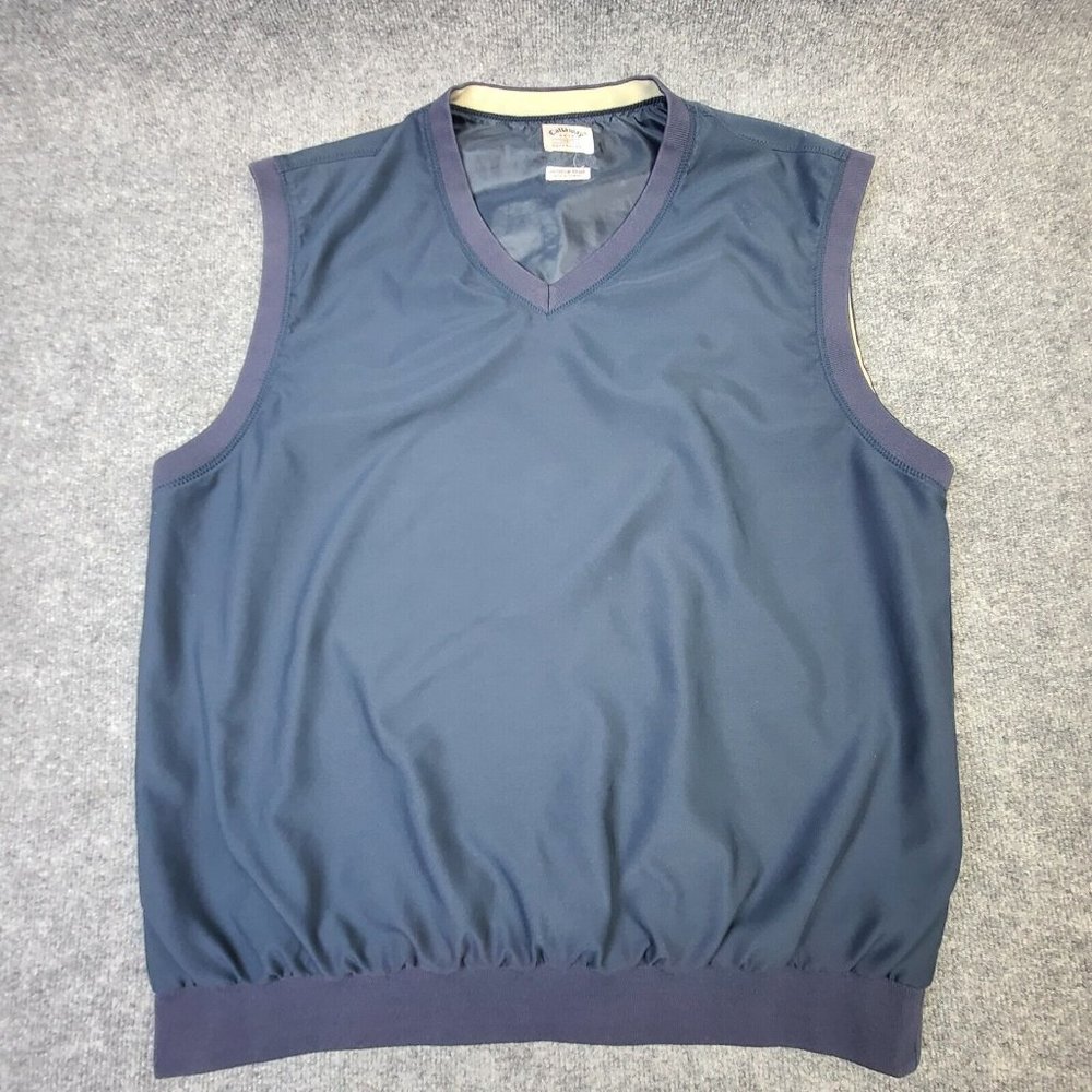 Callaway Golf Windbreaker Vest Extra Large Sleeveless Brushed Microfiber V Neck